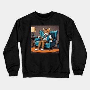 Bengal Cat Savoring Hot Chocolate Crewneck Sweatshirt